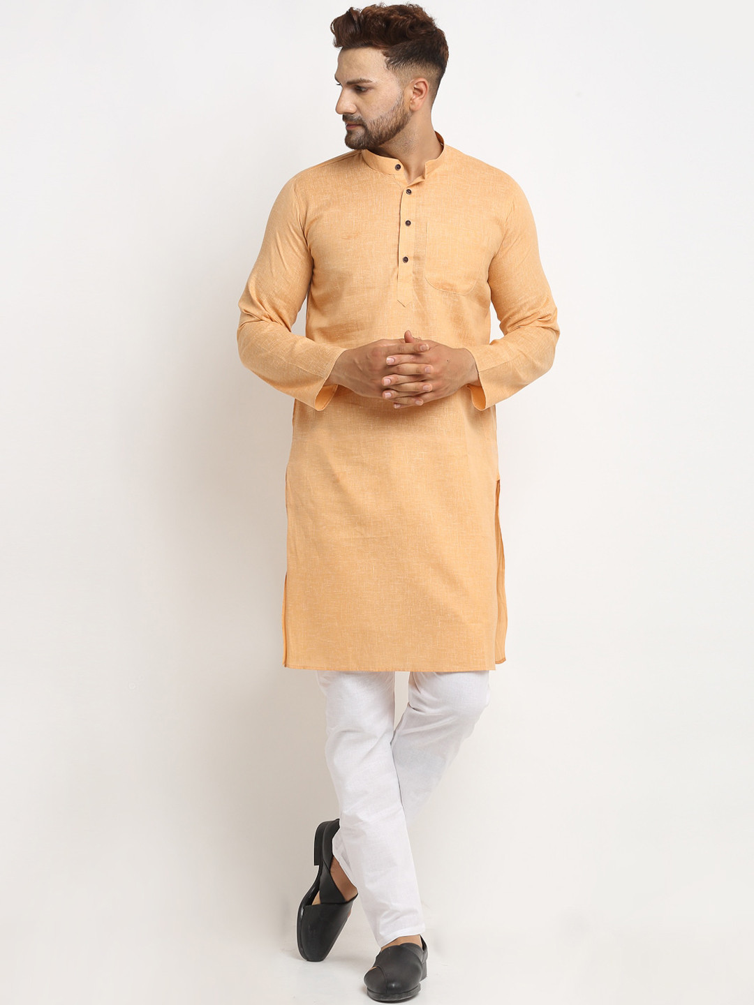 Armaan Ethnic Men Beige Kurta with Pyjamas
