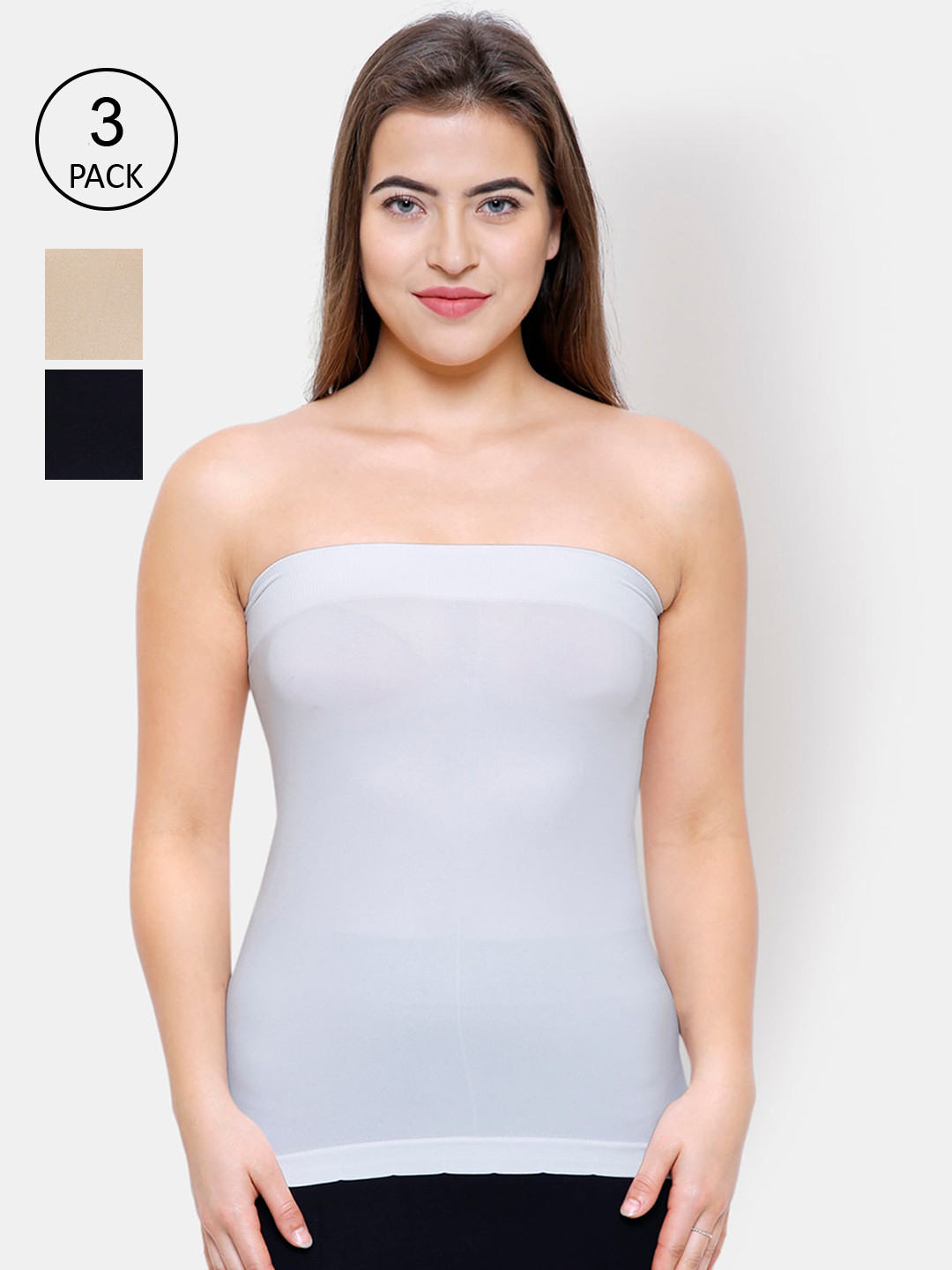 FashionRack Set Of 3 Solid Cotton Camisoles