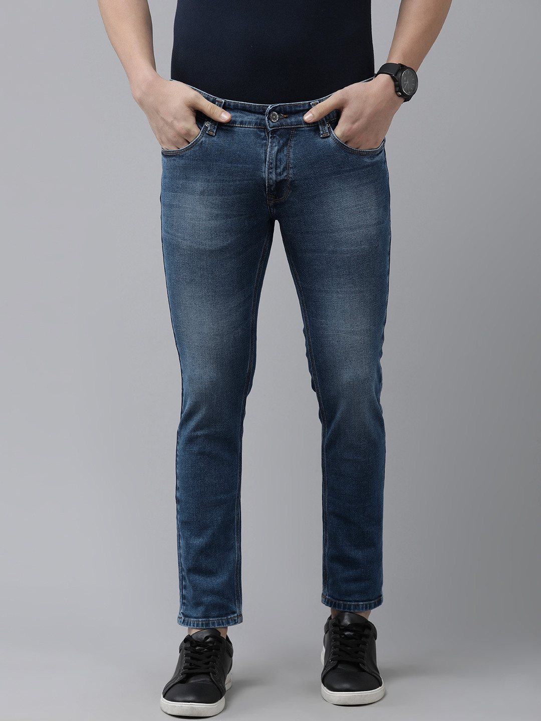 SPYKAR Men Blue Super Skinny Fit Low-Rise Light Fade Stretchable Jeans