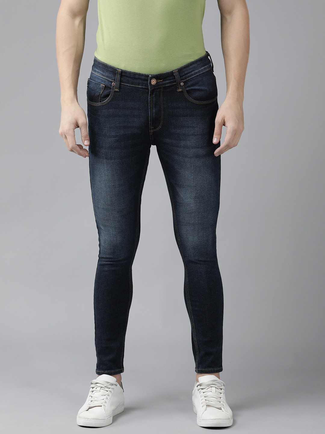 SPYKAR Men Kano Slim Fit Mid-rise Heavy Fade Stretchable Jeans