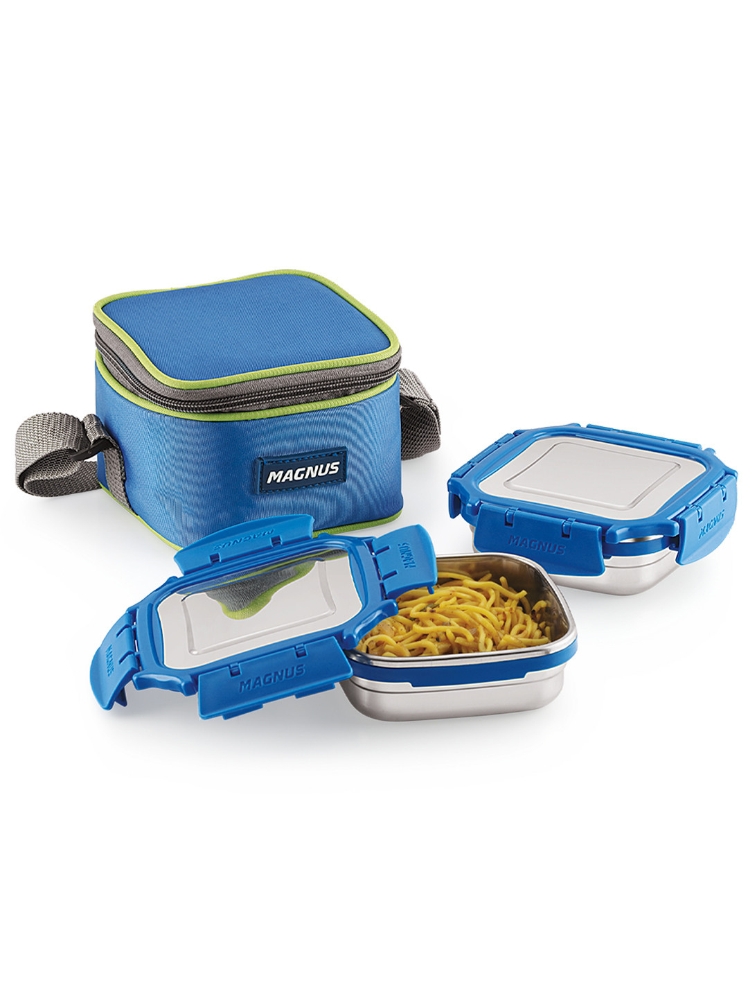 MAGNUS Mega 2 Airtight Leakproof Stainless Steel 3PCs Lunch Box With Spoon and Fork