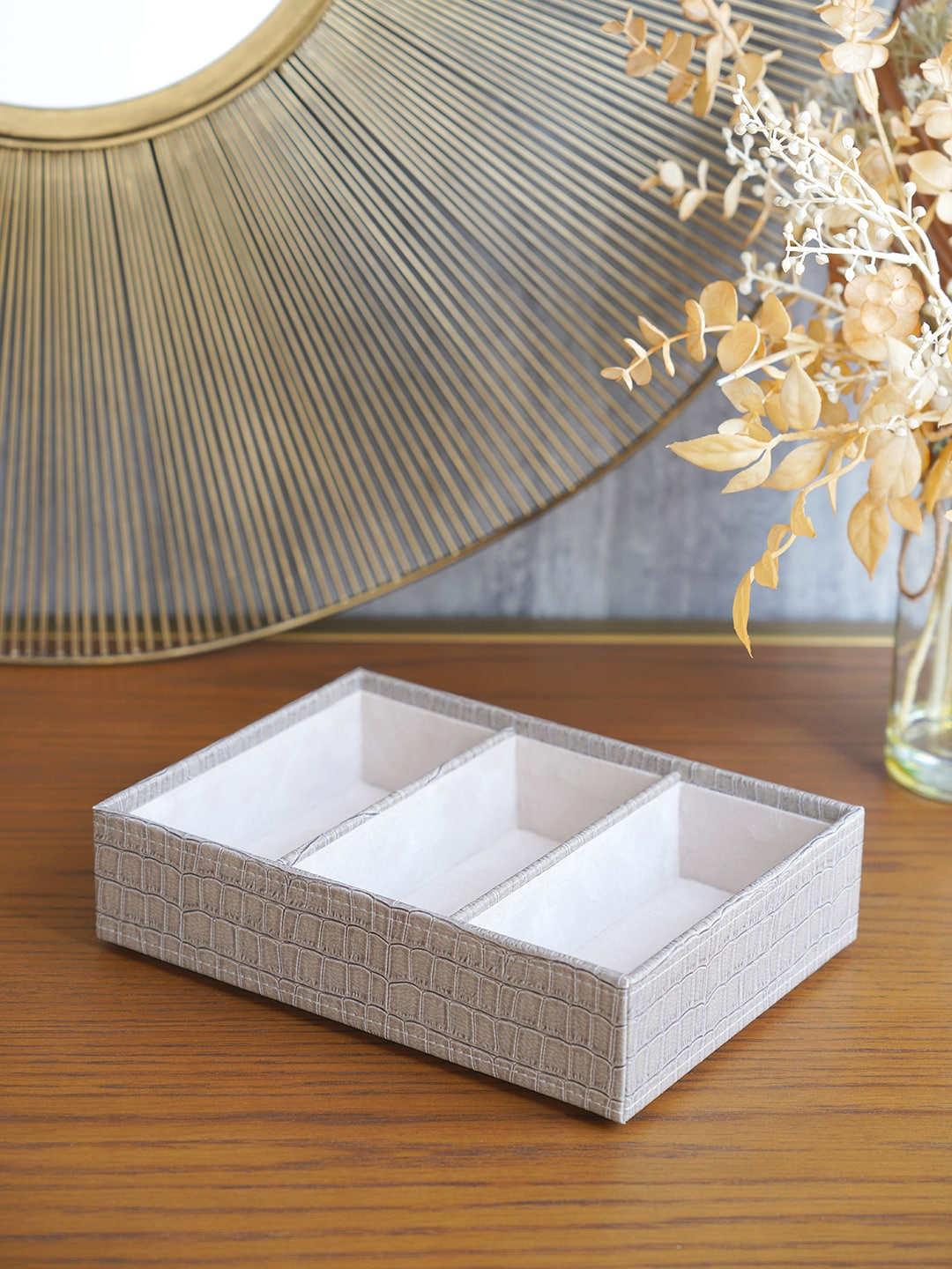Pure Home 3 Compartment Grey Tray