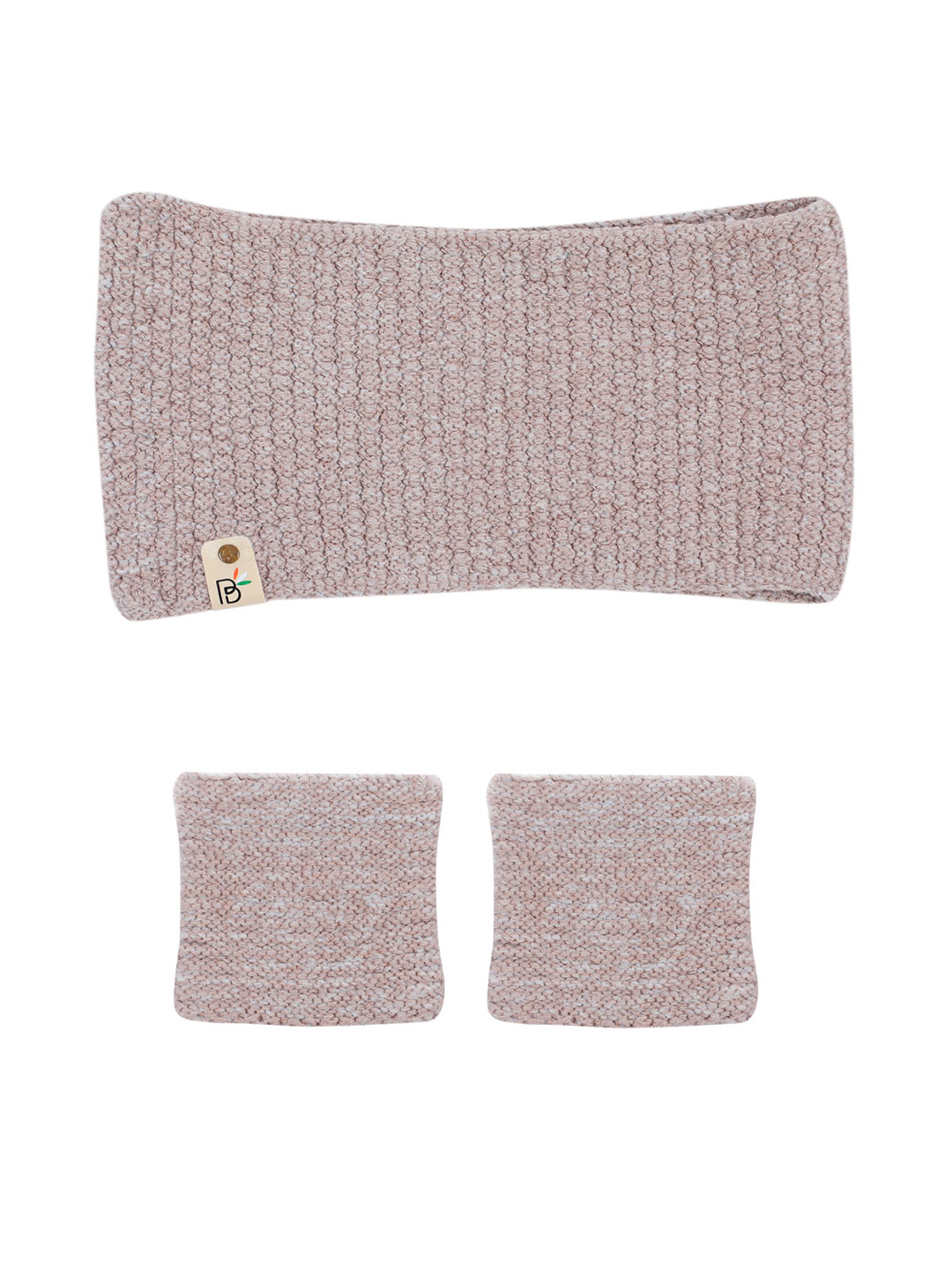 Bharatasya Unisex Beige Knitted Sports Headband & WristBands