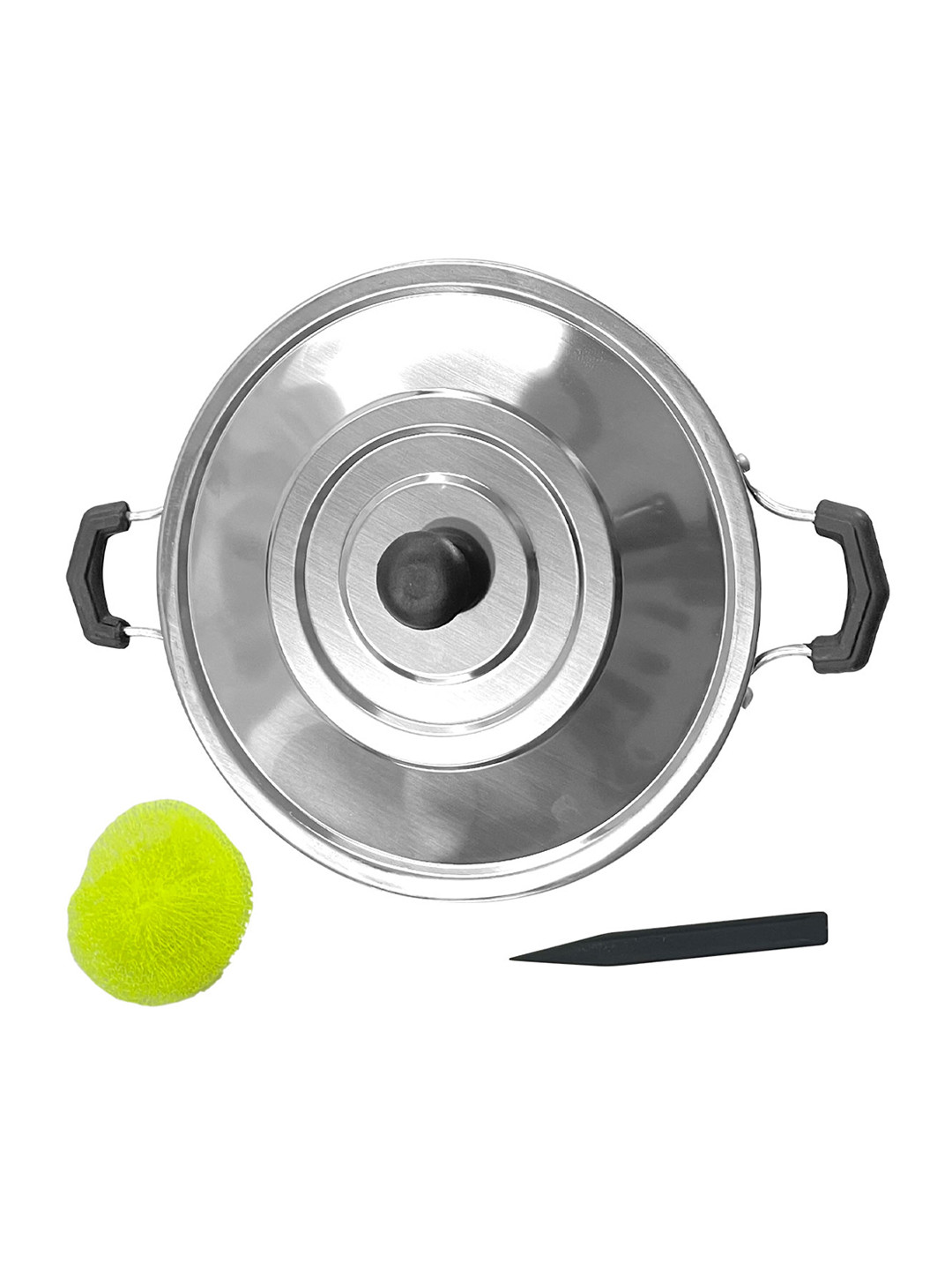 Eslite Black Solid Non-stick Aluminum Bakelite Single Handle 12 Cavity Appam Patra