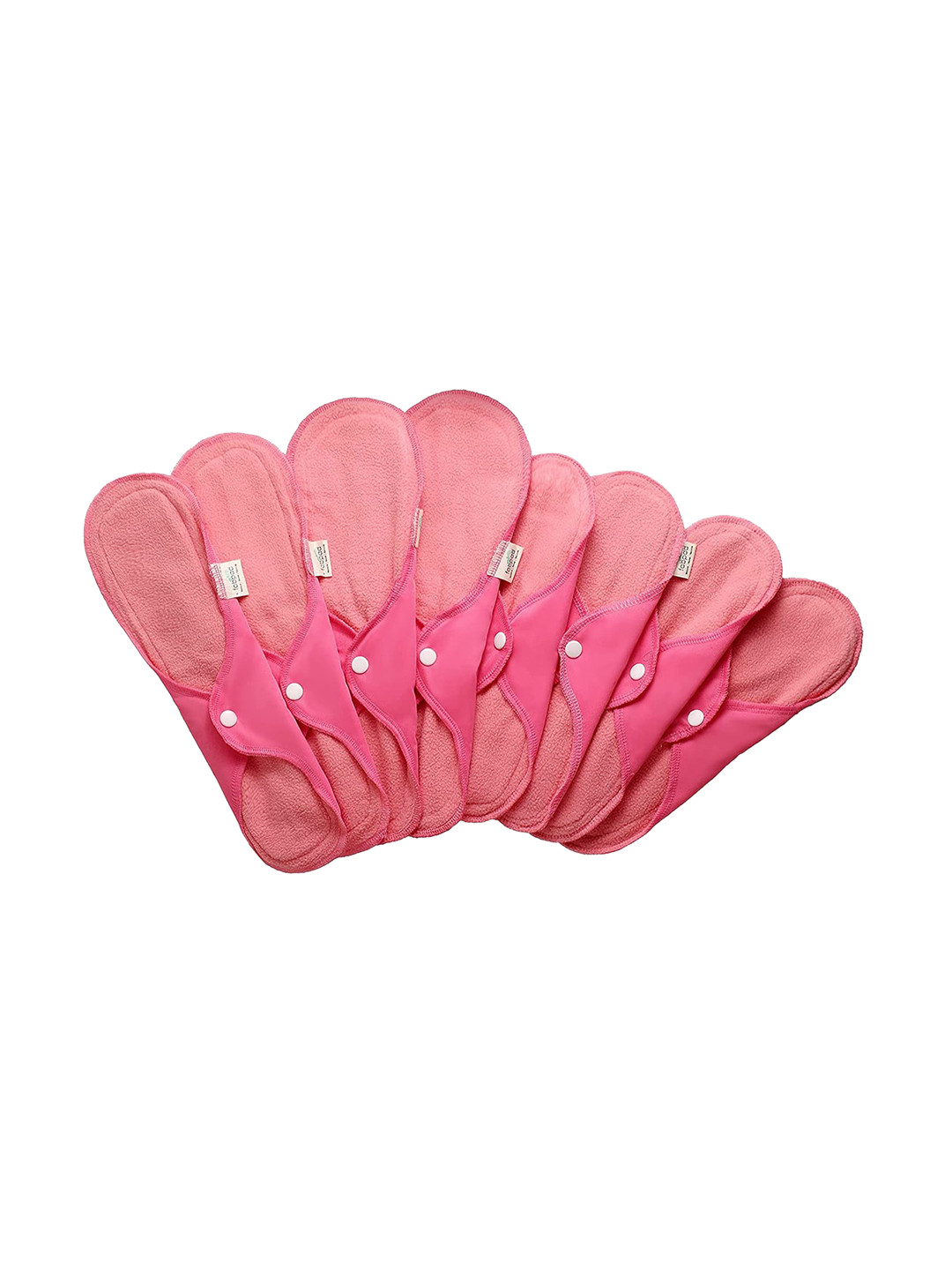 fabpad Set of 8 Reusable Washable Sanitary Cloth Pads for Full Cycle - Pink