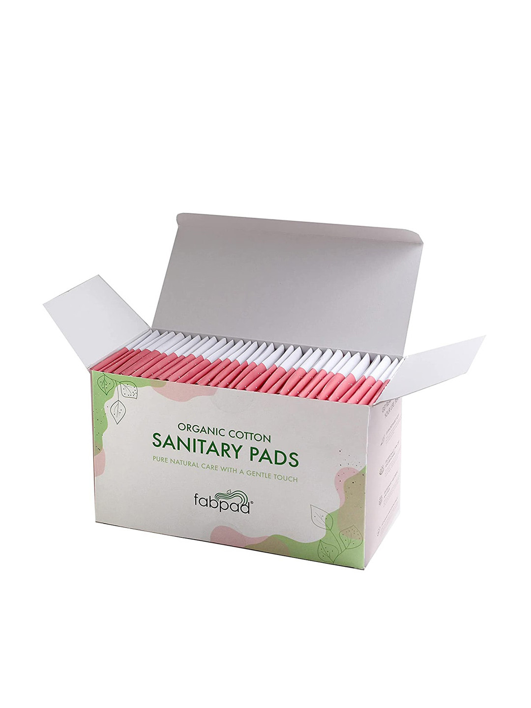fabpad Set of 30 Organic Cotton Ultra Thin Heavy Flow Sanitary Pads with Disposable Cover