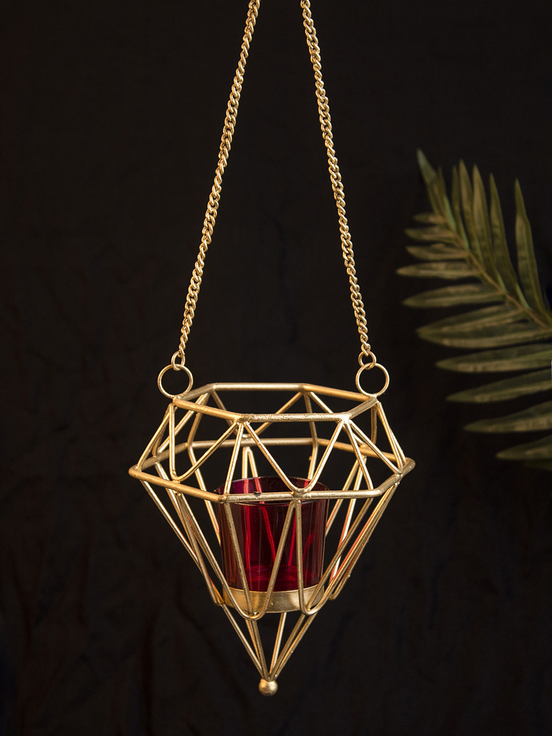 MARKET99 Gold-Coloured Tea Light Holder