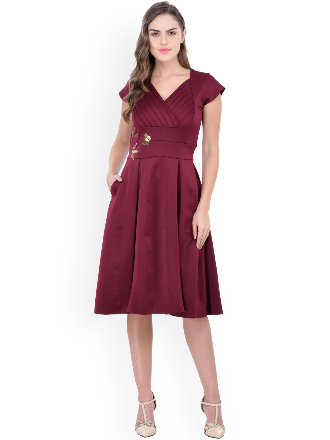 Buy SCORPIUS Maroon Semi Sheer Maxi Dress - Dresses for Women 9265953 |  Myntra