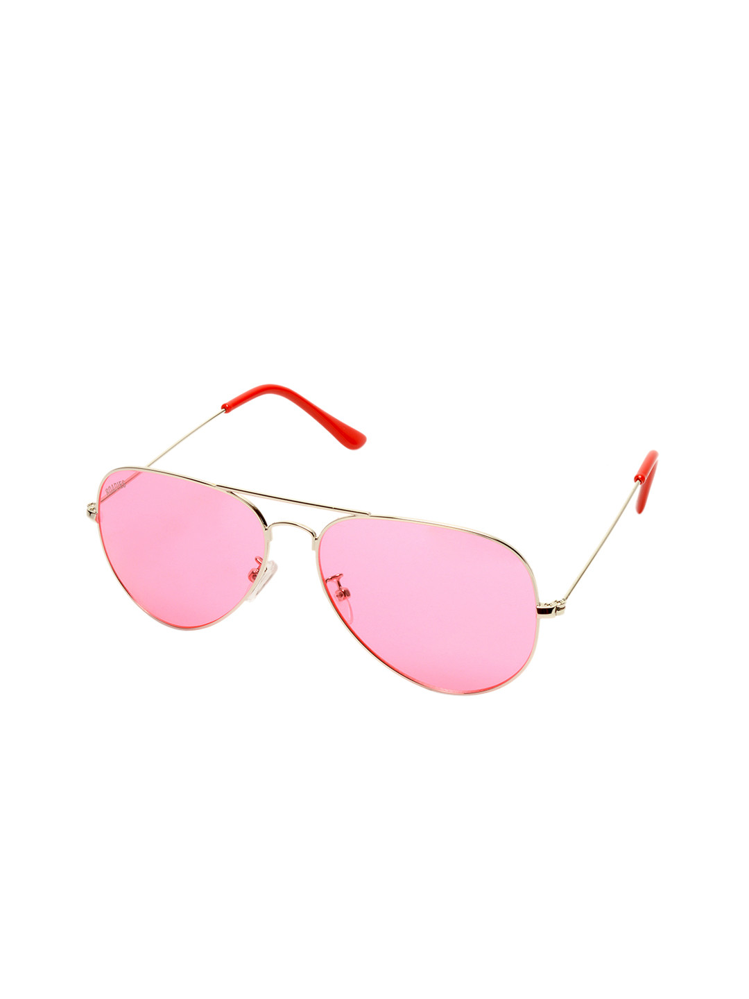 Roadies Unisex Pink Lens & Silver Aviator Sunglasses with UV Protected Lens RD-201-C12