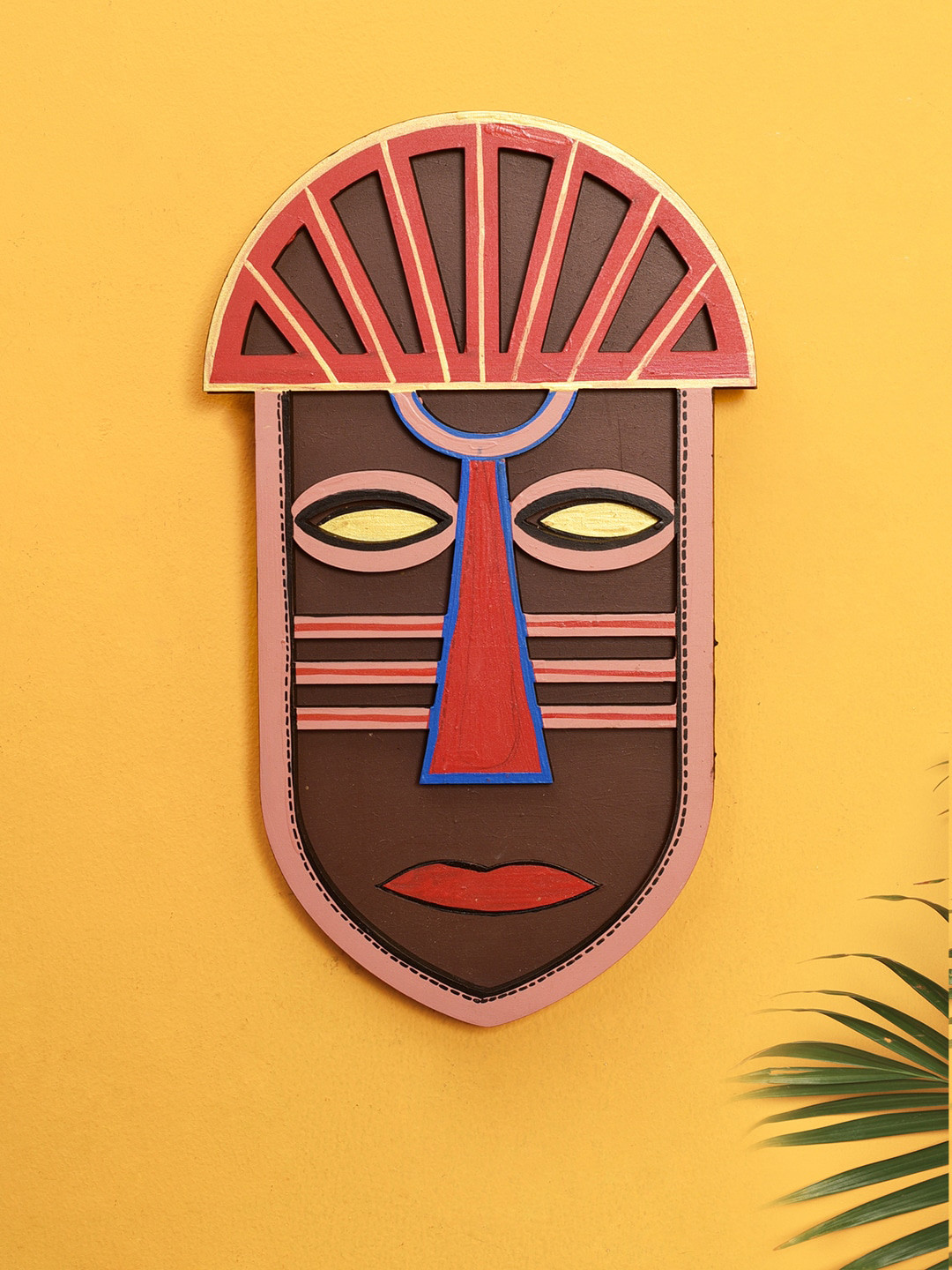 AAKRITI ART CREATIONS Ross's Arch Wood Matte Hanging Hall Wall Masks-9.8In