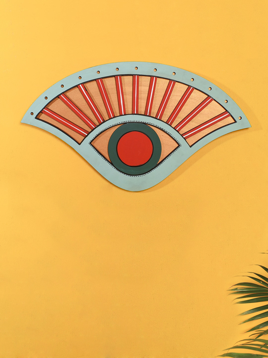 AAKRITI ART CREATIONS Wordly Eyes Wood Matte Hanging Hall Wall Masks-9.1In