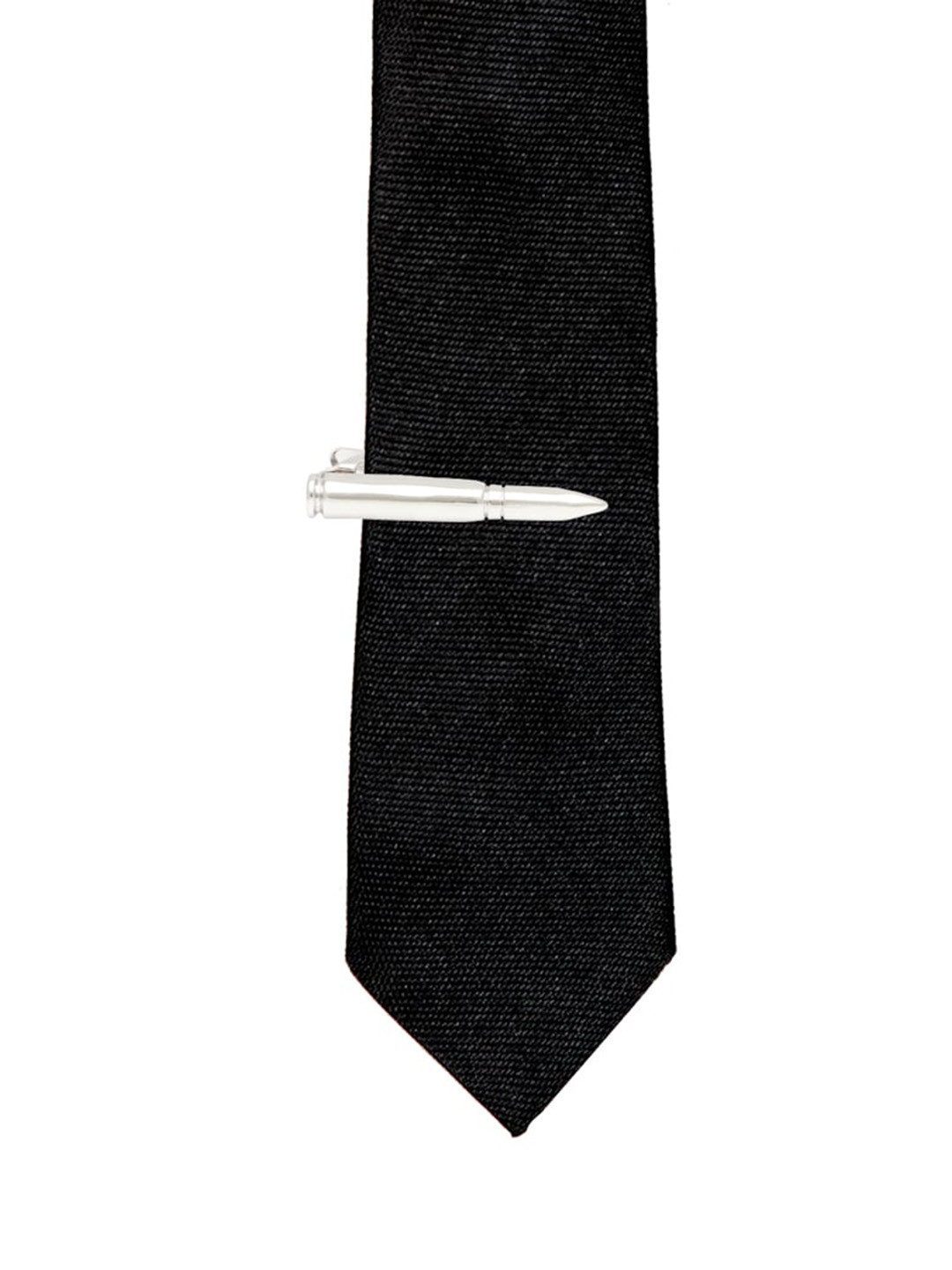 The Tie Hub Men Silver-Toned Bullet Tie Bar
