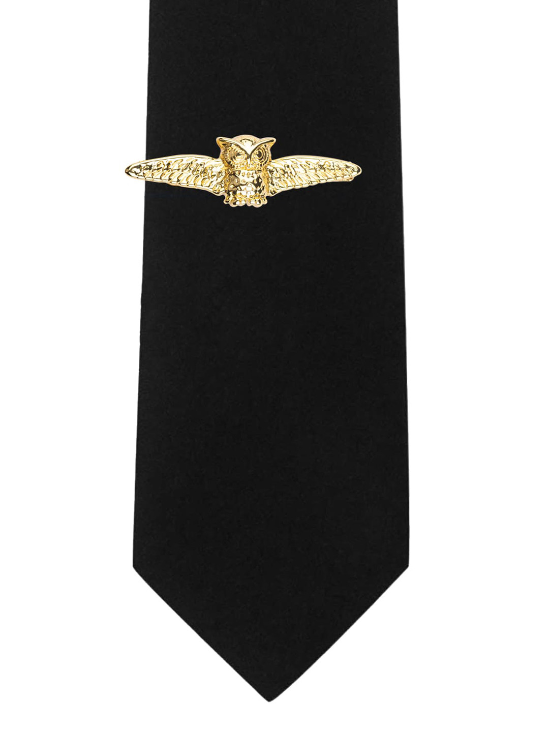 The Tie Hub Men Gold-Toned Owl-Shaped Brass Tie Pin
