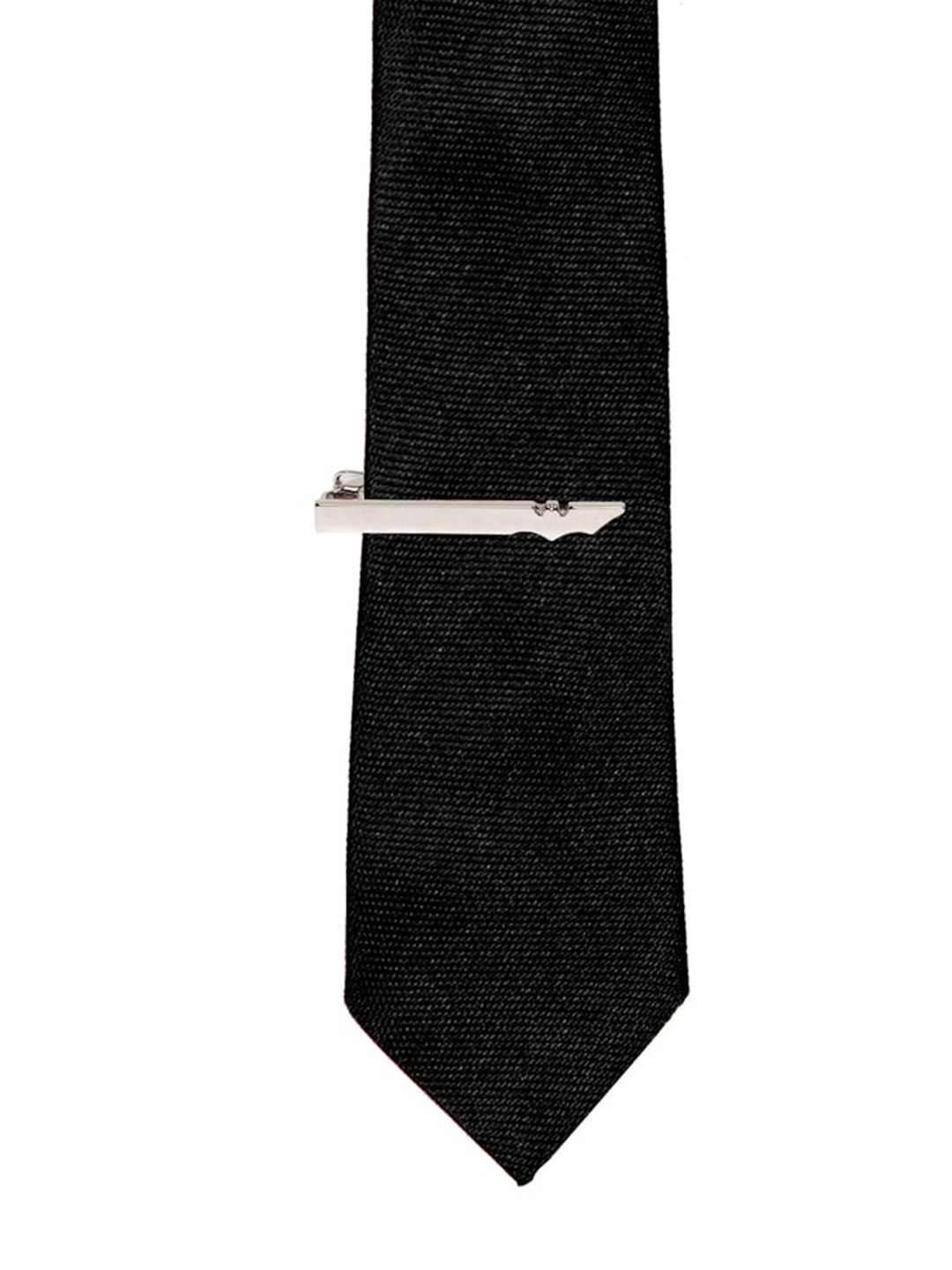 The Tie Hub Men Silver-Toned Bat Wing Tie Bar