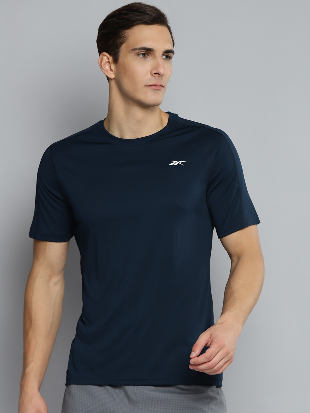 Reebok Men Navy Blue WOR COMM SS  T-shirt