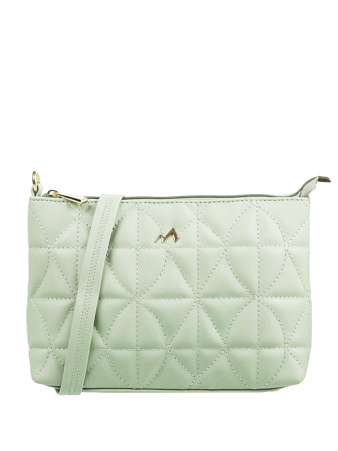Metro Green Oversized Structured Sling Bag with Quilted