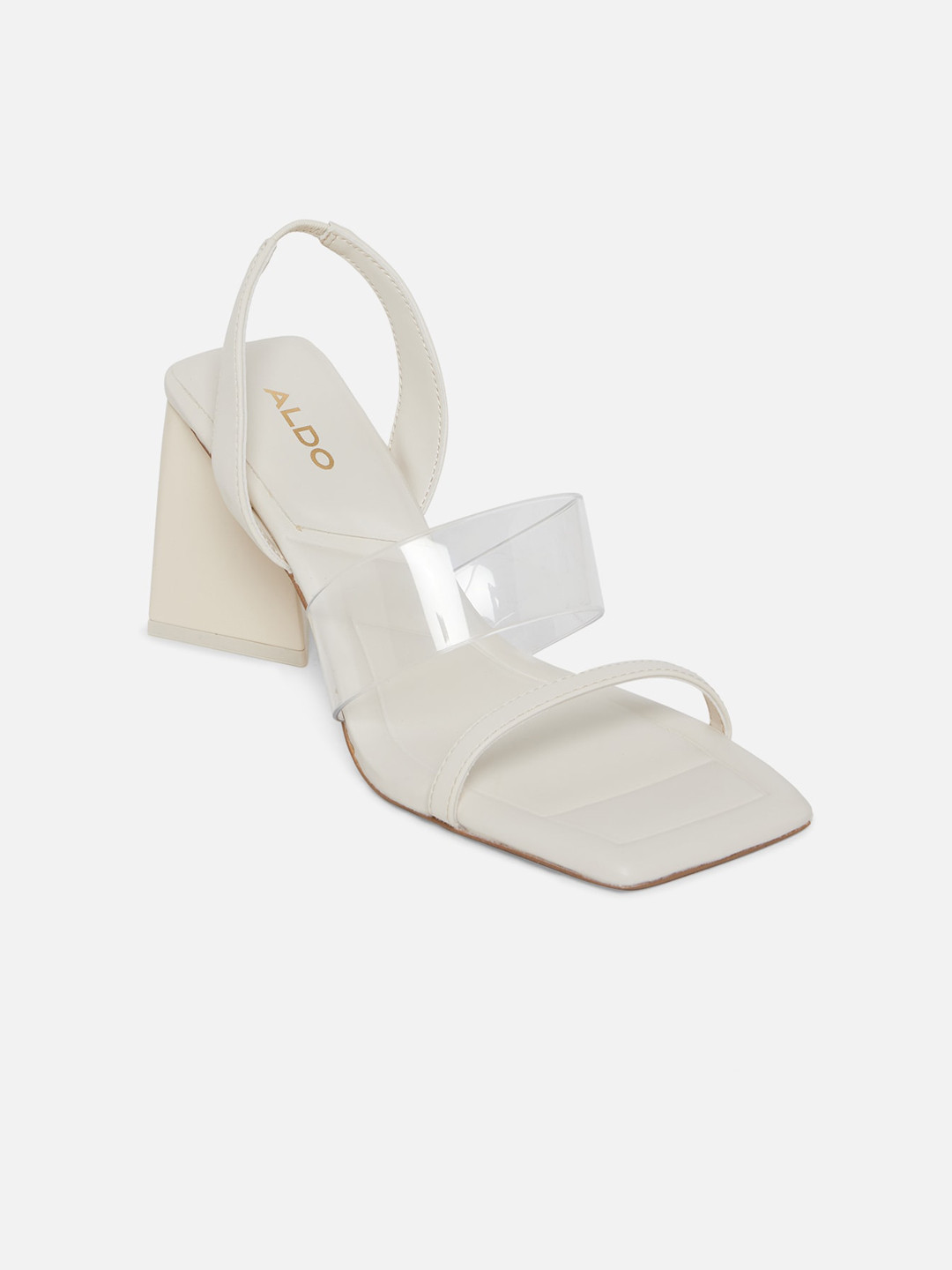 ALDO White & Transparent Solid Block Heels