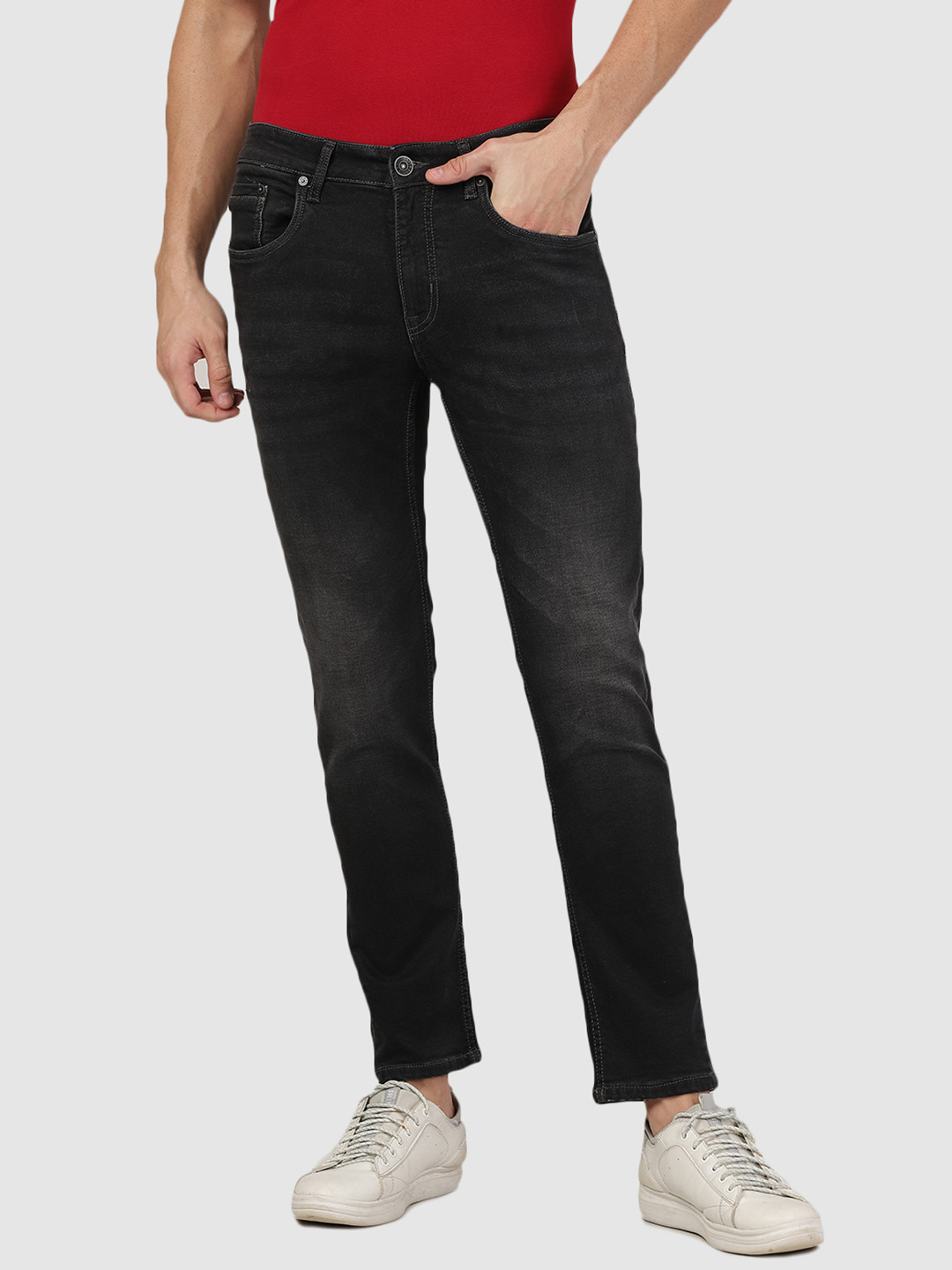 MERCHANT MARINE Men Grey Slim Fit Light Fade Jeans