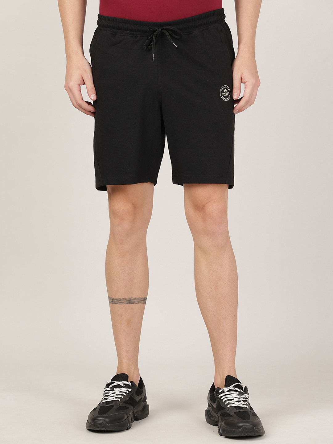 MERCHANT MARINE Men Black Outdoor Sports Shorts