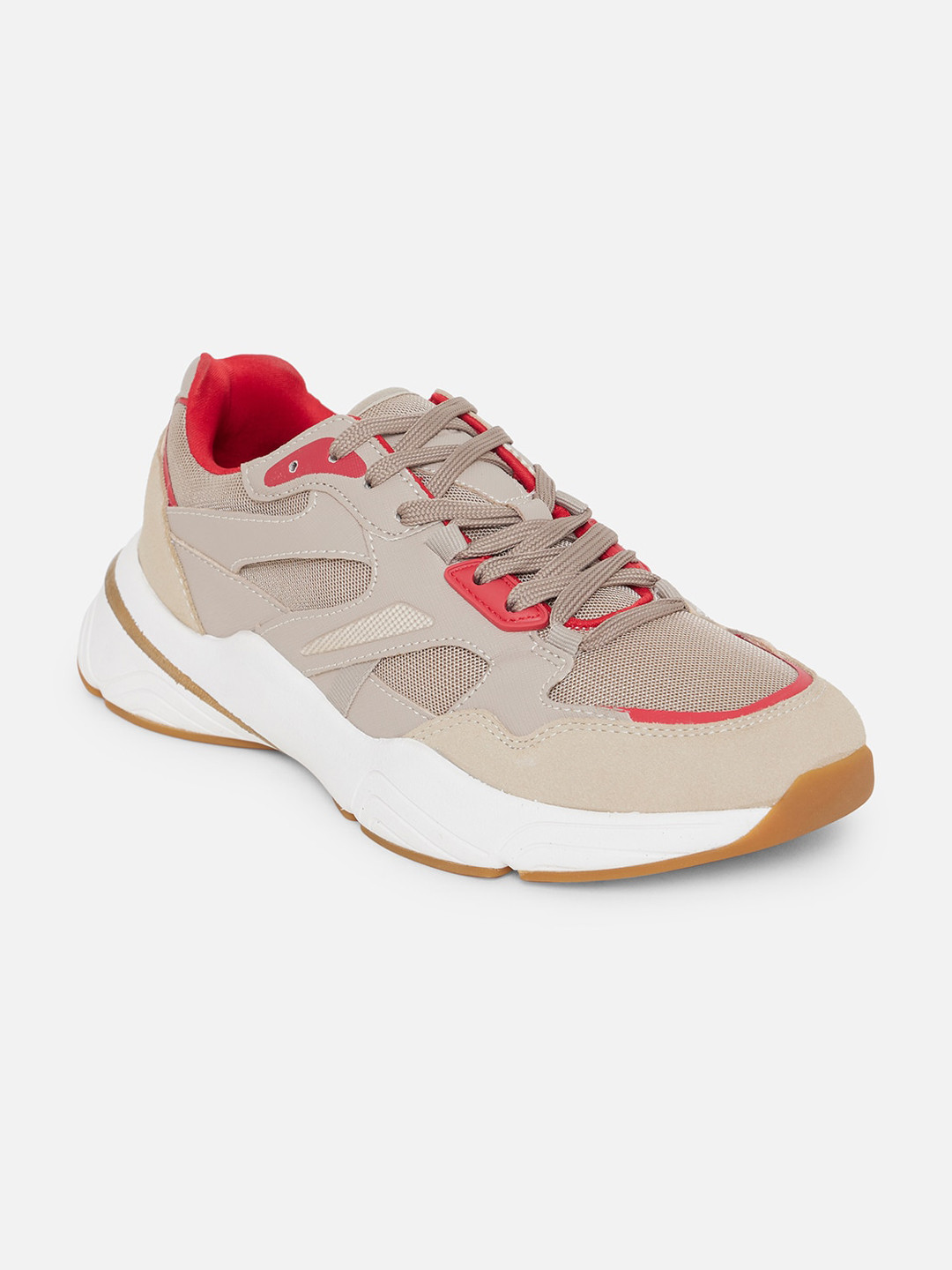 ALDO Men Brown & Red Colourblocked Sneakers