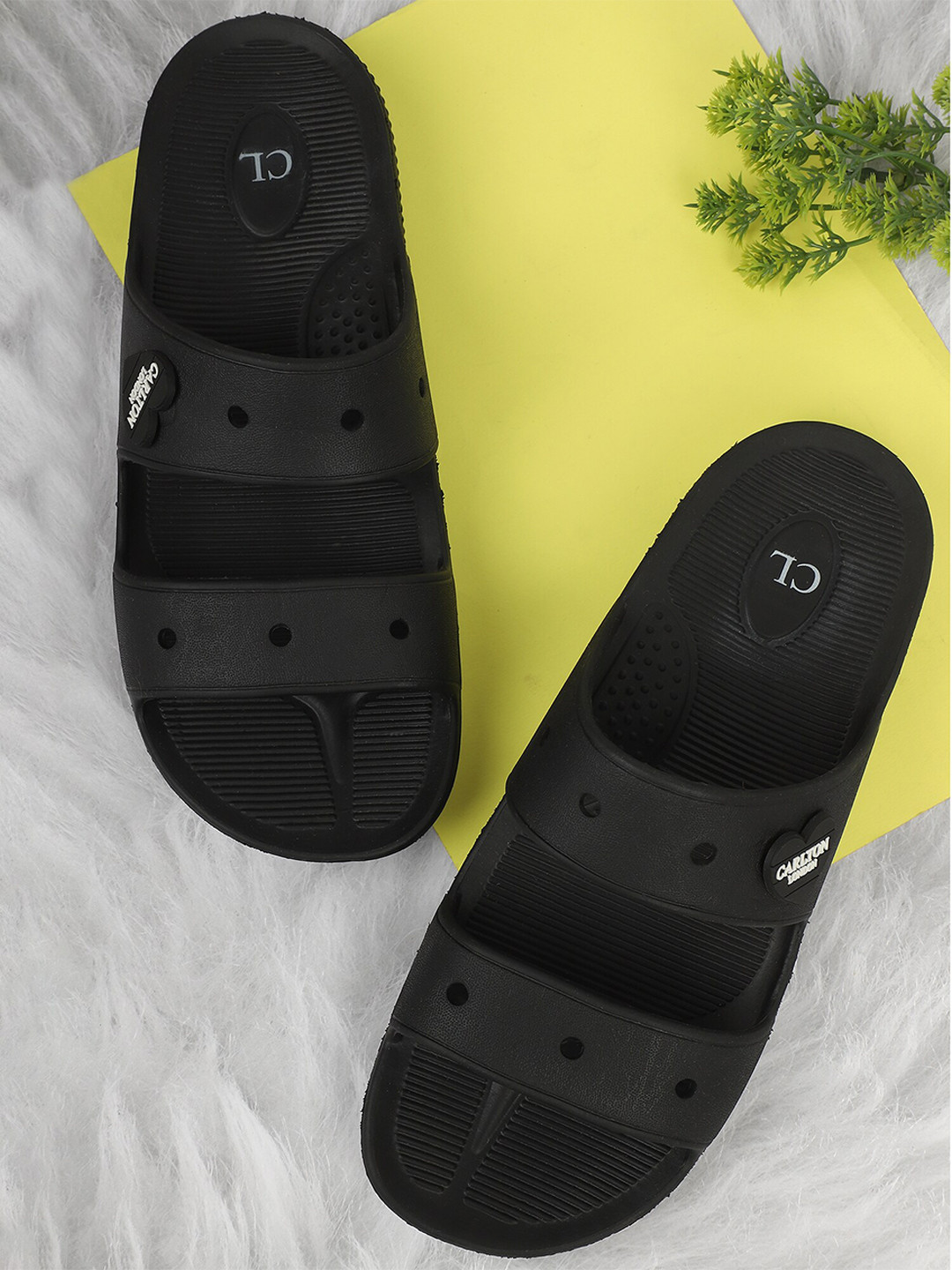 Carlton London Women Black Sliders