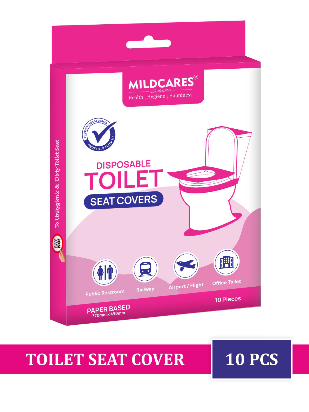 MILDCARES Disposable Toilet Seat Covers to Protects Against Germs - 20 Sheets