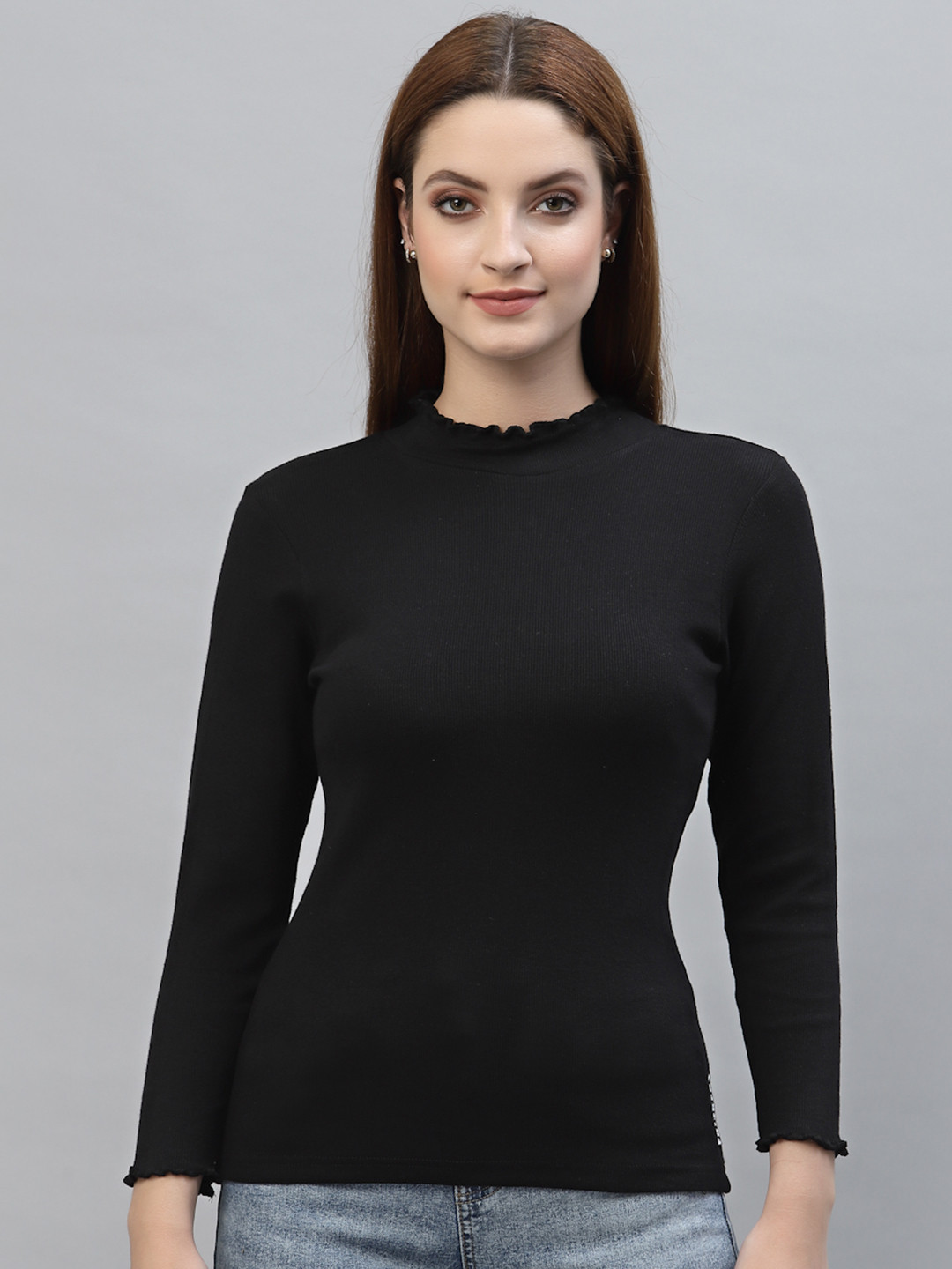 Friskers Black Turtle Neck Top
