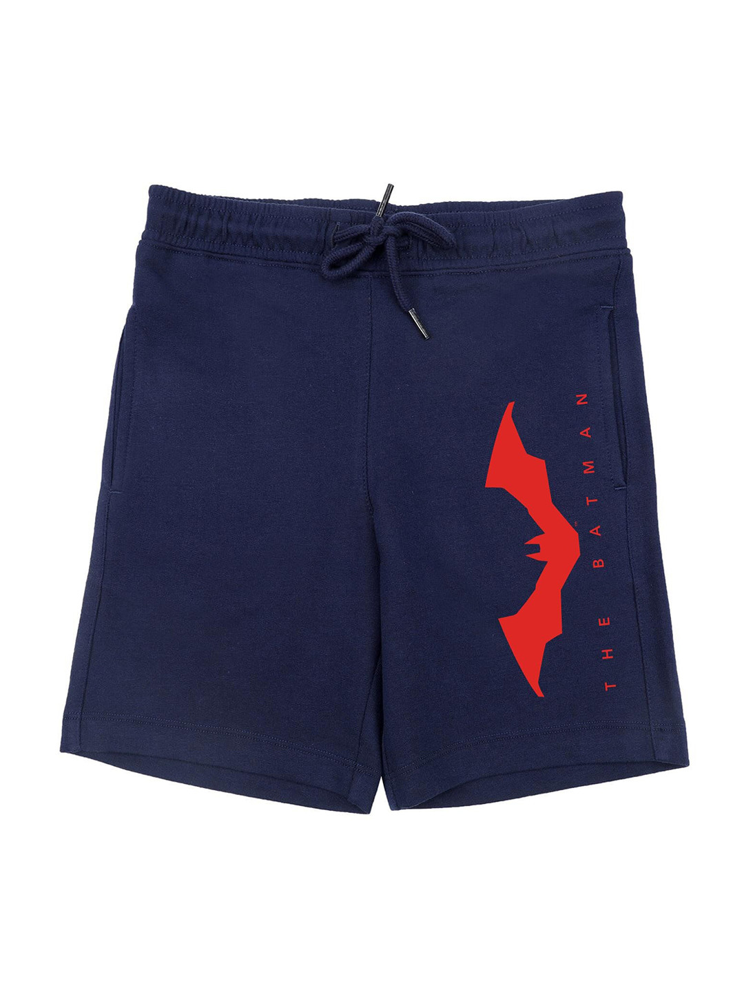 DC by Wear Your Mind Boys Navy Blue Regular Fit Superhero Printed Batman Cotton Shorts