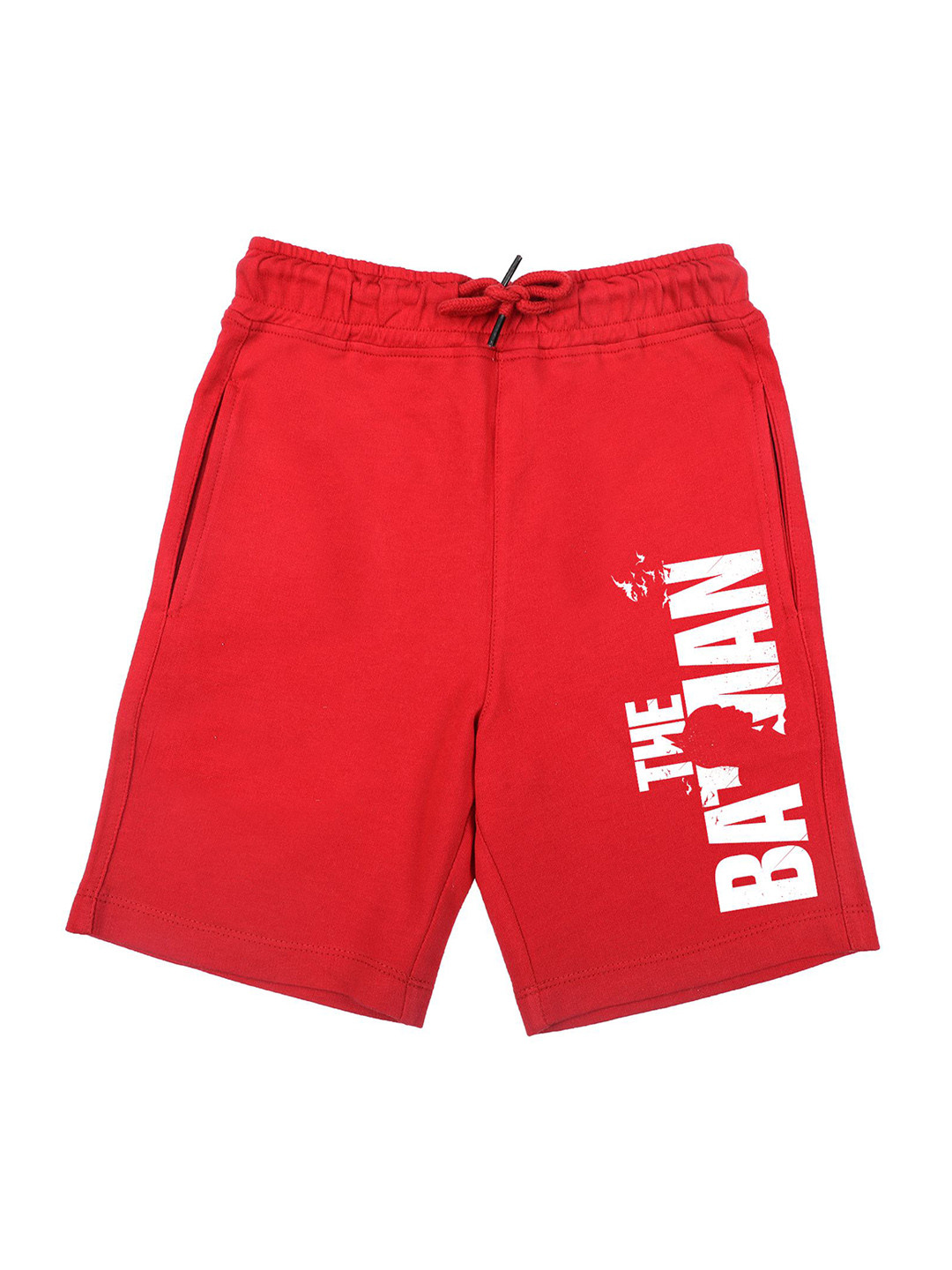 DC by Wear Your Mind Boys Red Typography Printed Batman Shorts