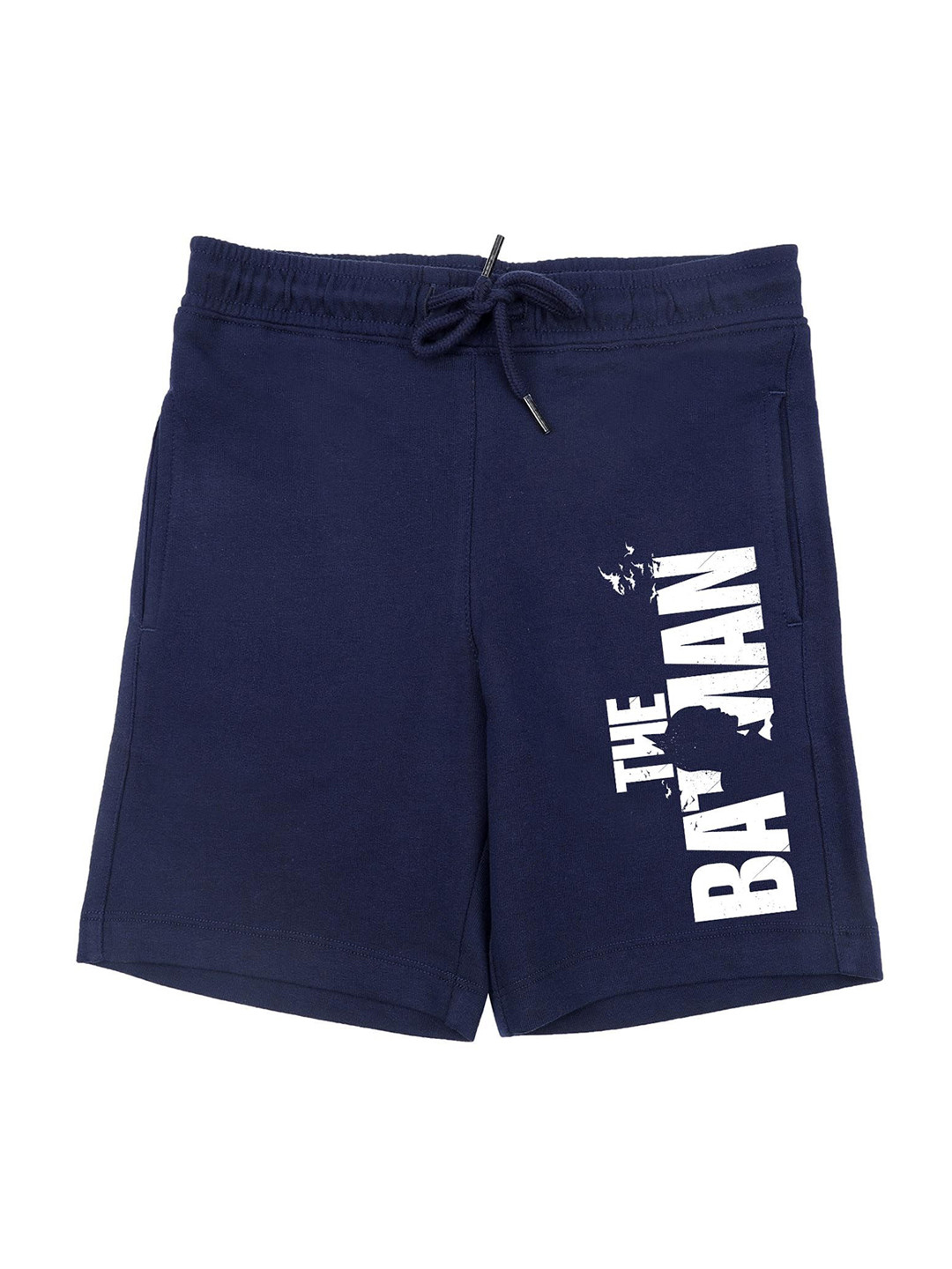 DC by Wear Your Mind Boys Navy Blue Typography Printed Batman Shorts
