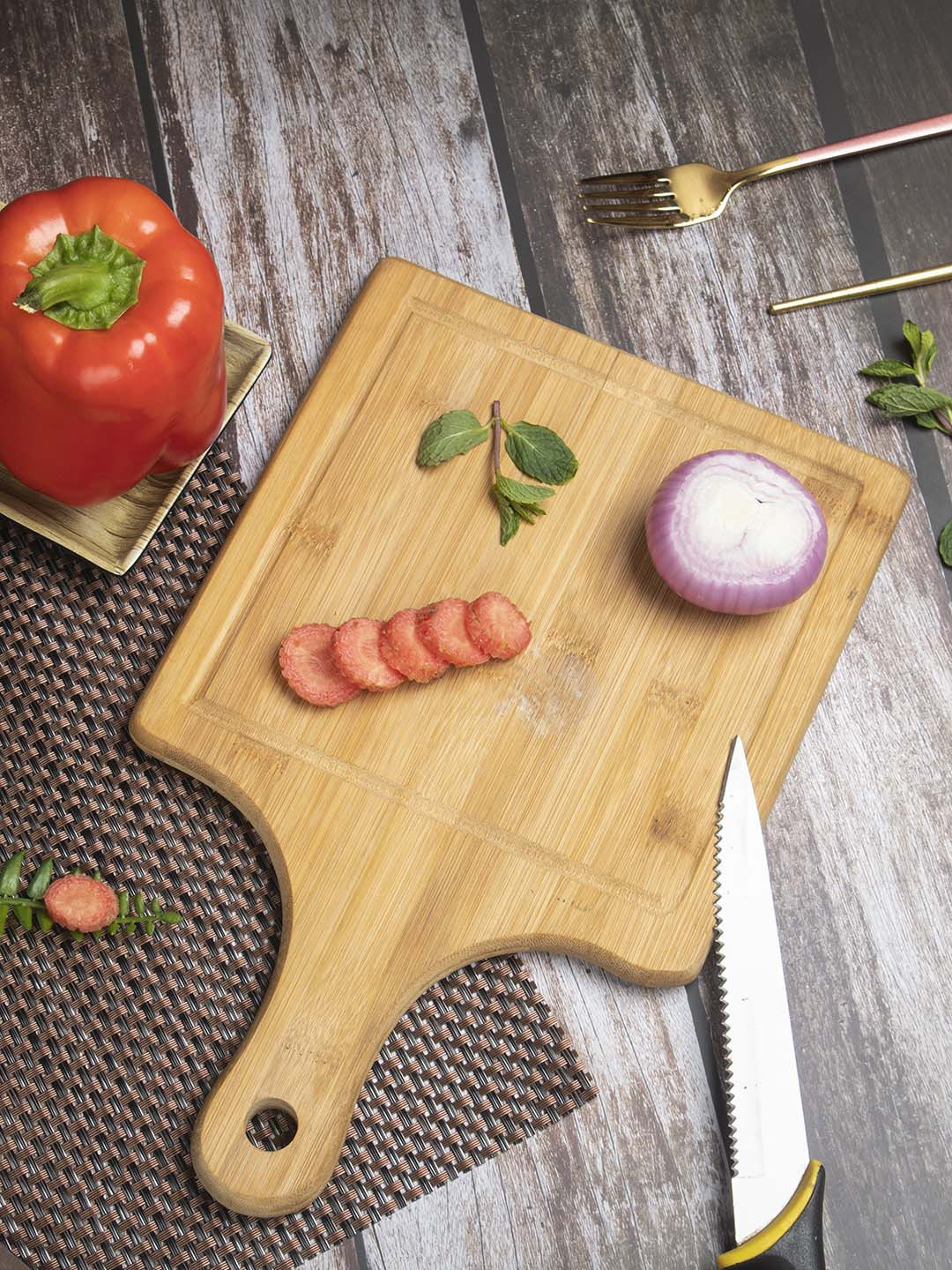 MARKET99 Brown Solid Wooden Chopping Board