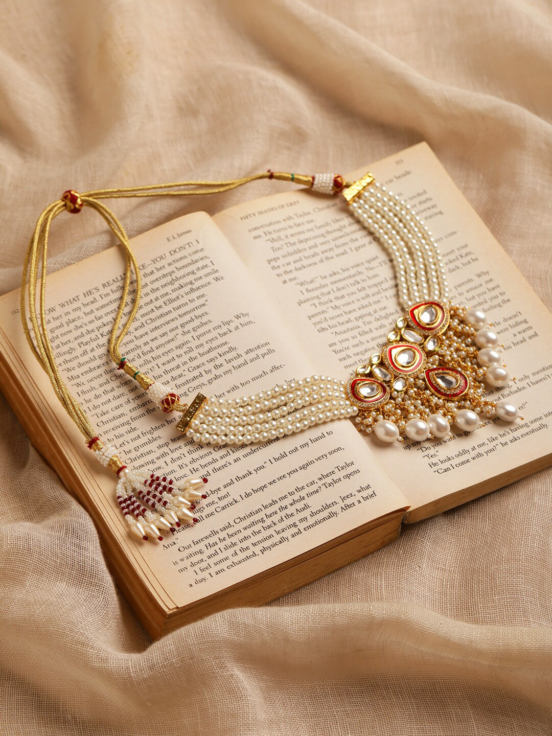 Ruby Raang White Brass Gold-Plated Necklace