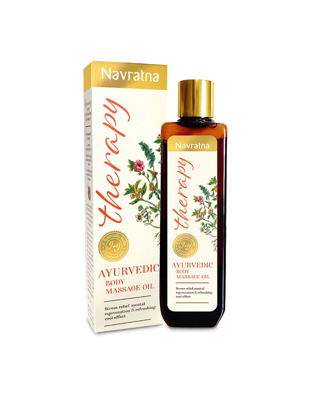 Navratna Therapy Ayurvedic Body Massage Oil with Ashwagandha & Orange Oil - 100ml