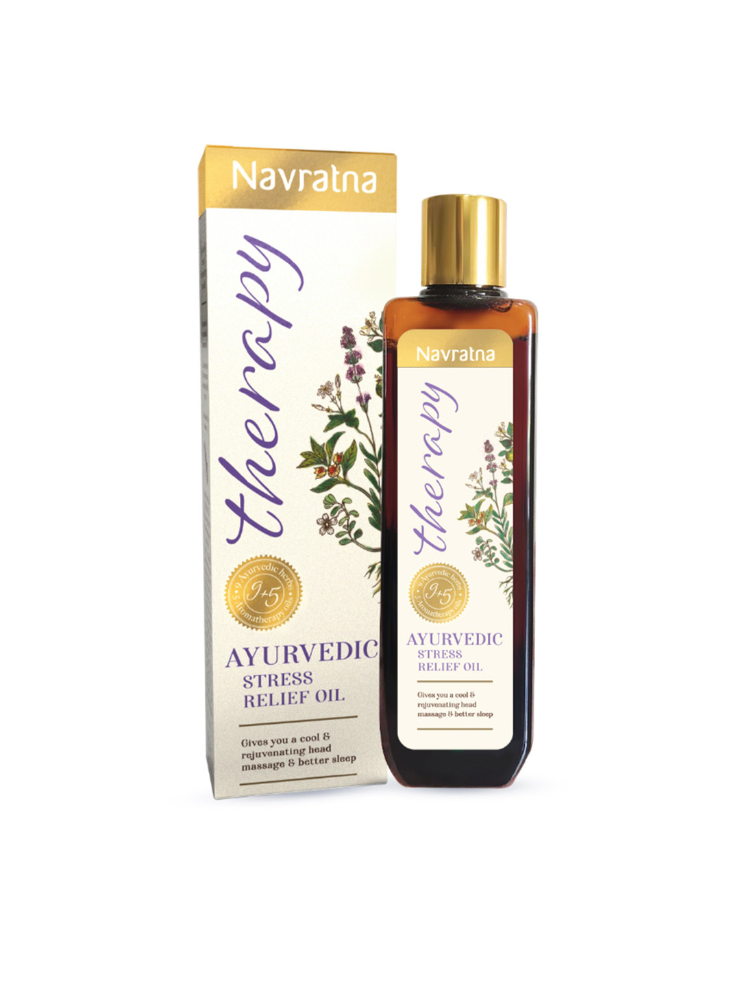 Navratna Therapy Stress Relief Oil with Ashwagandha, Brahmi & Lavender - 200 ml