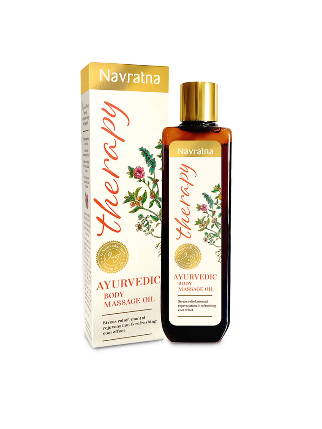 Navratna Therapy Ayurvedic Body Massage Oil with Ashwagandha & Orange Oil - 200ml