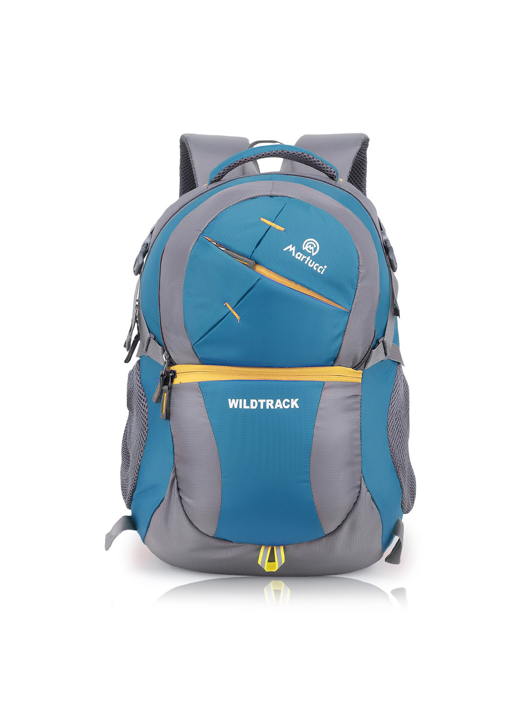 Martucci Unisex Turquoise Blue & Yellow Laptop Backpack with Reflective Strip