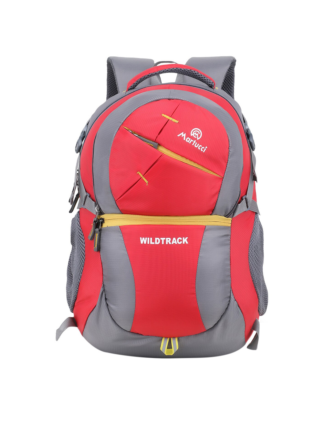 Martucci Unisex Red & Grey Brand Logo Backpack with Reflective Strip