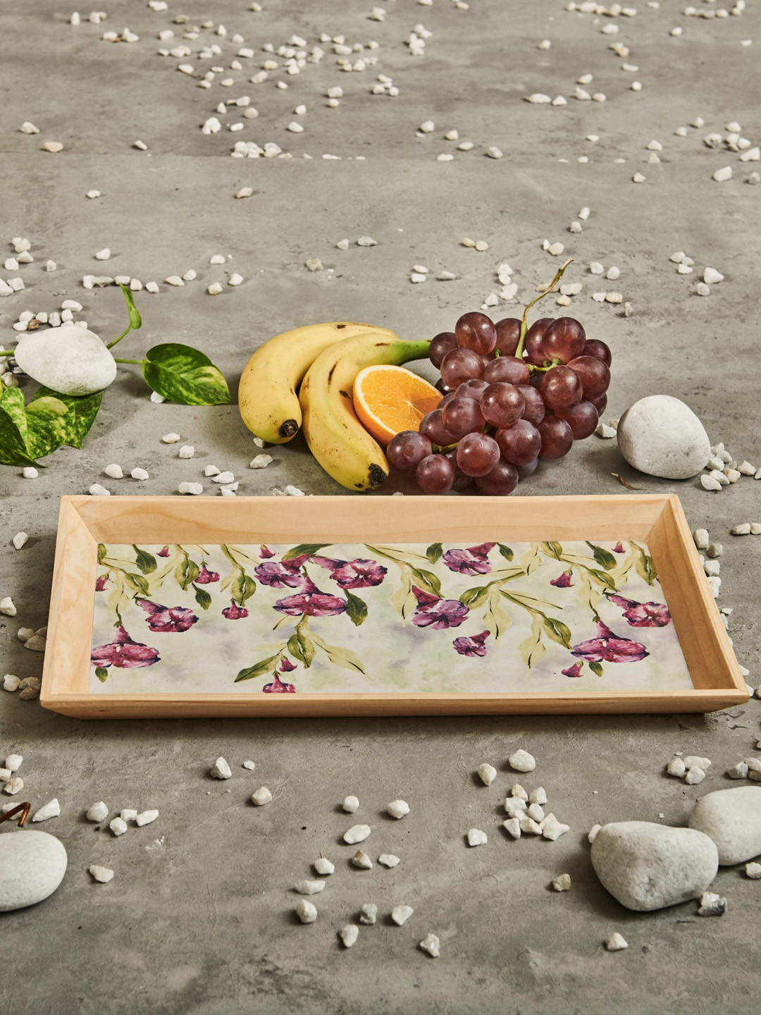 A Tiny Mistake Beige Floral Rectangle Serving Tray
