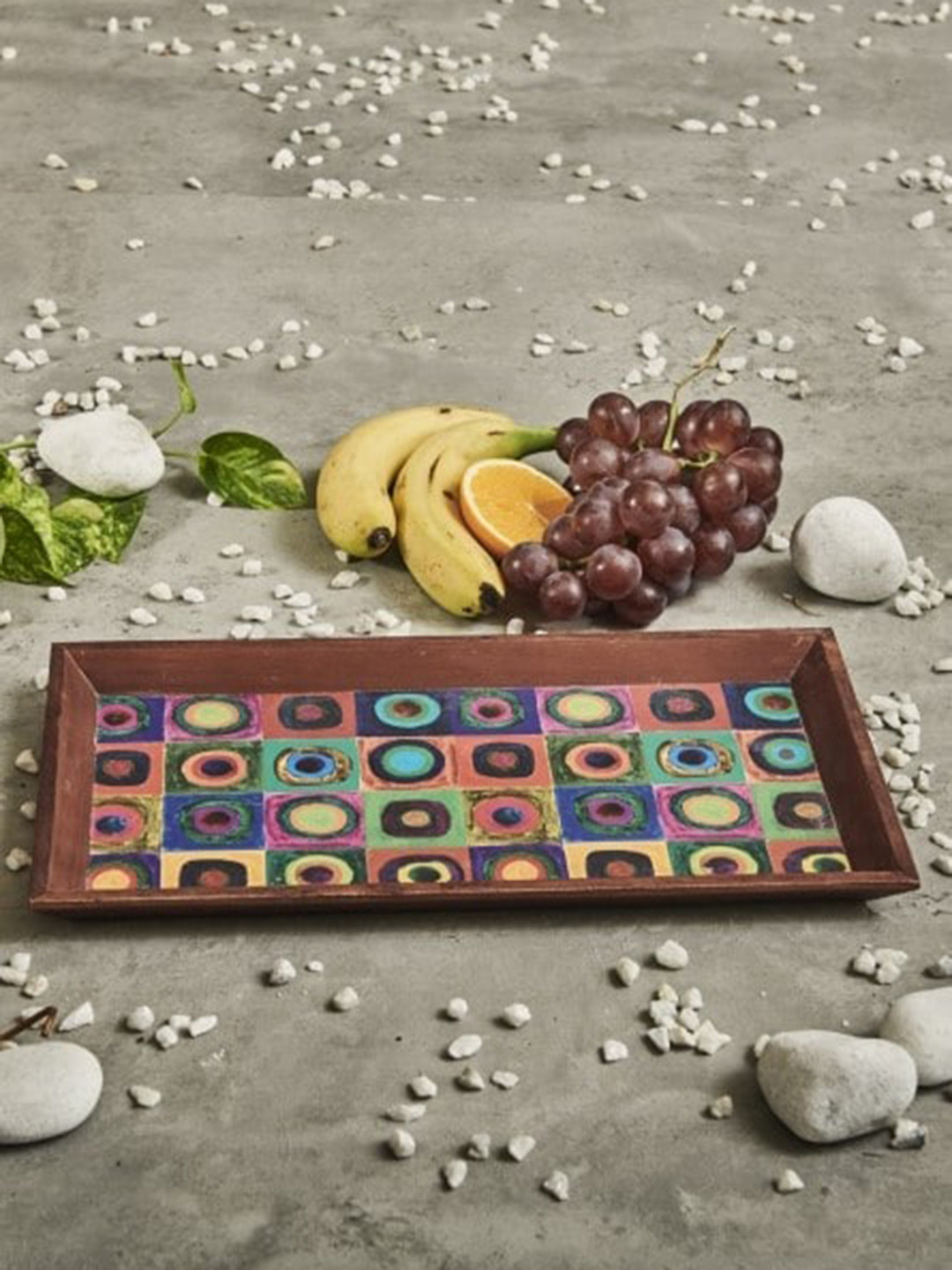 A Tiny Mistake Brown Printed Wooden Rectangle Serving Tray