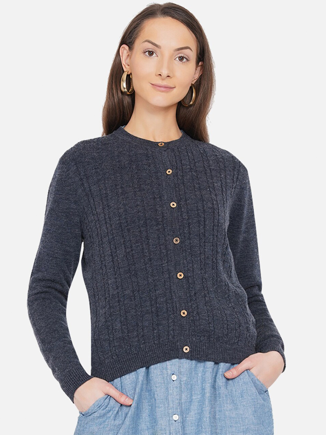 ARMISTO Women Blue Woolen Cardigan