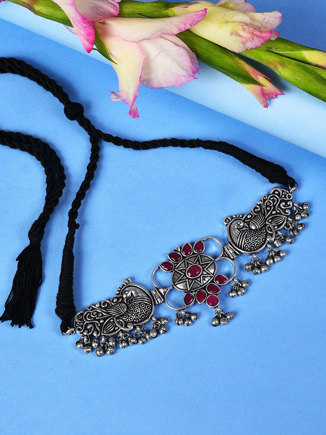 SOHI Silver-Plated Brass Choker Necklace