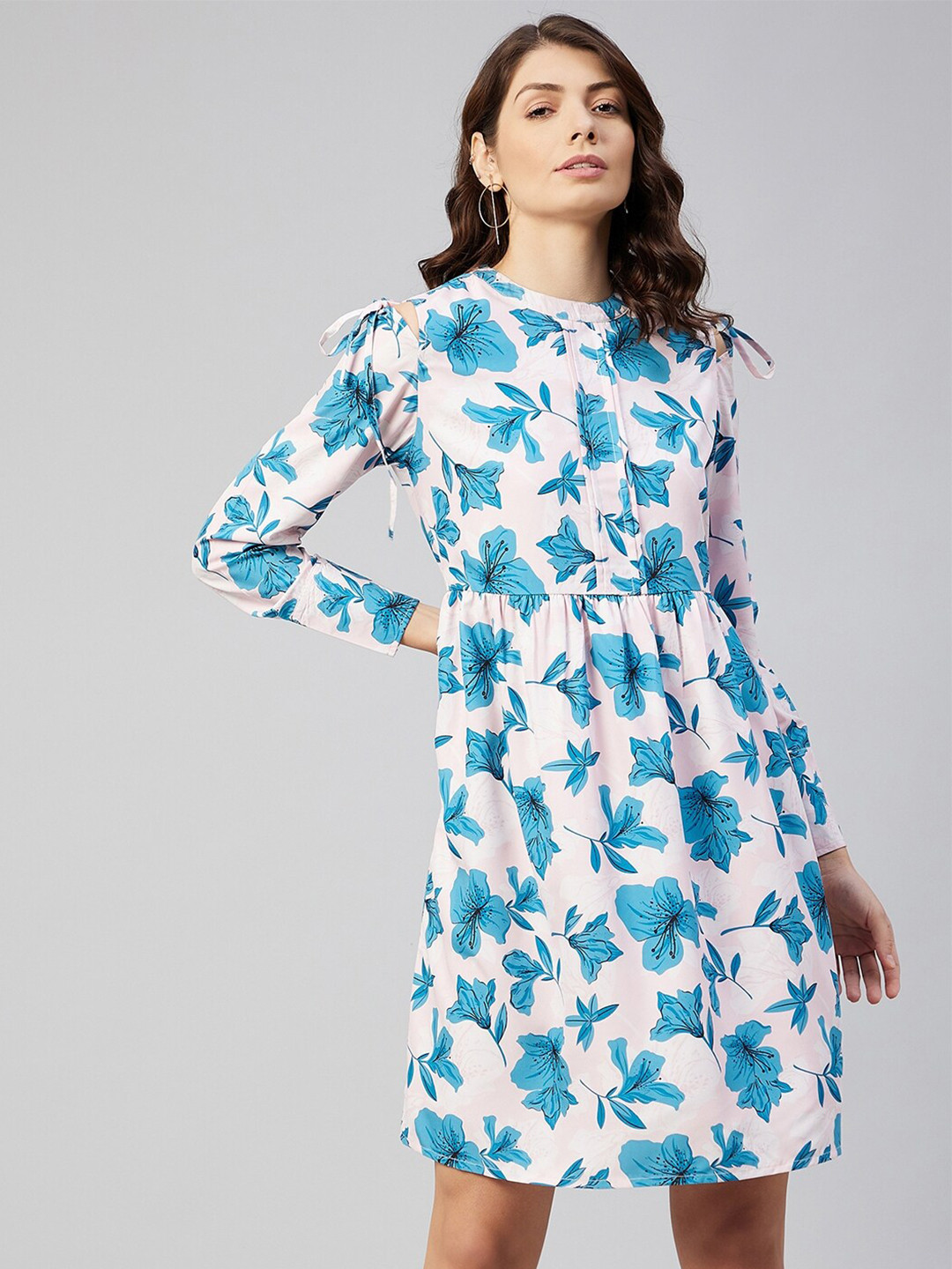 RARE Women Multicolored Floral Crepe Dress