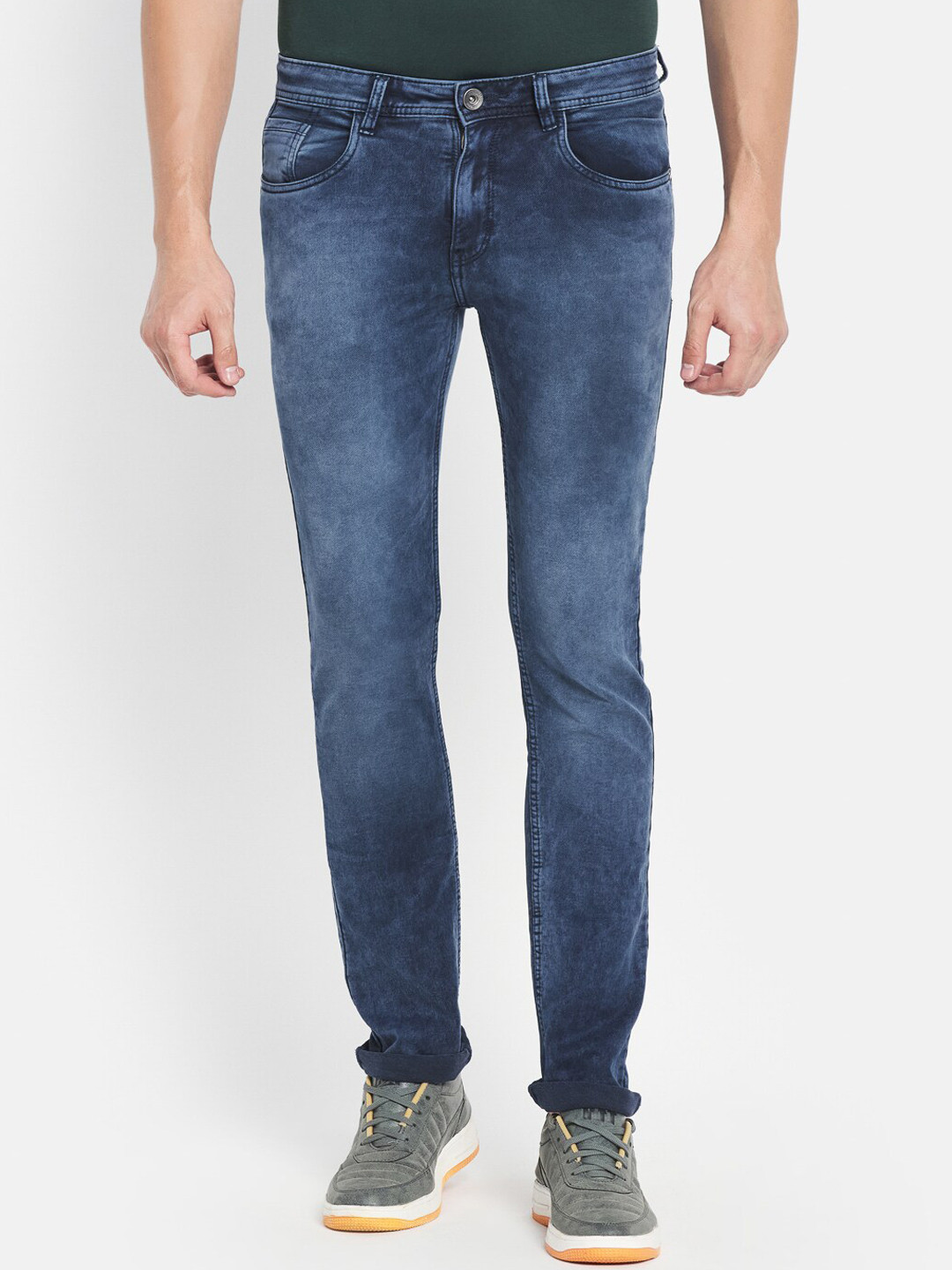 Octave Men Navy Blue Light Fade Stretchable Jeans