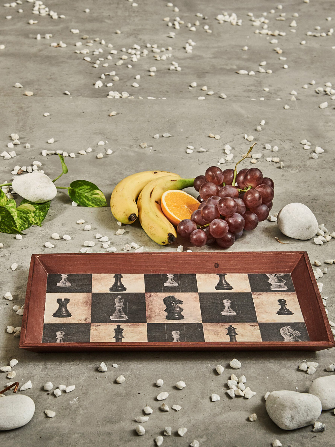 A Tiny Mistake Black & Brown Chess Recentangle Serving Tray