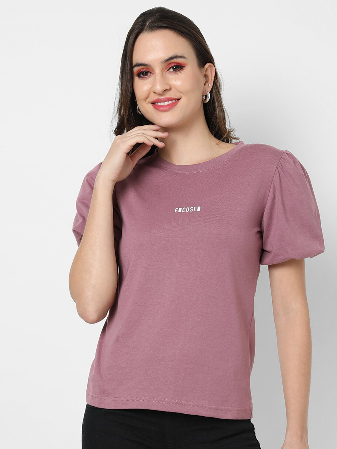 Campus Sutra Rose Pure Cotton Top