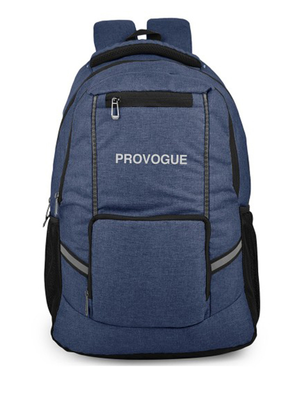 Provogue Unisex Navy Blue & Black Backpack with Reflective Strip 38 L