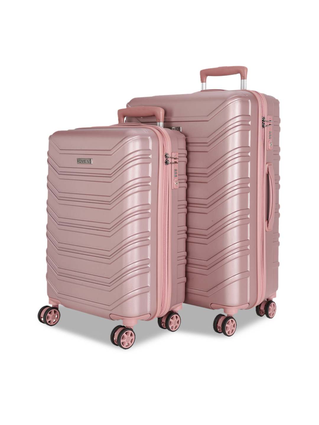 ROMEING Monopoli Set of 2 Textured Hard Sided Polycarbonate Trolley Suitcases