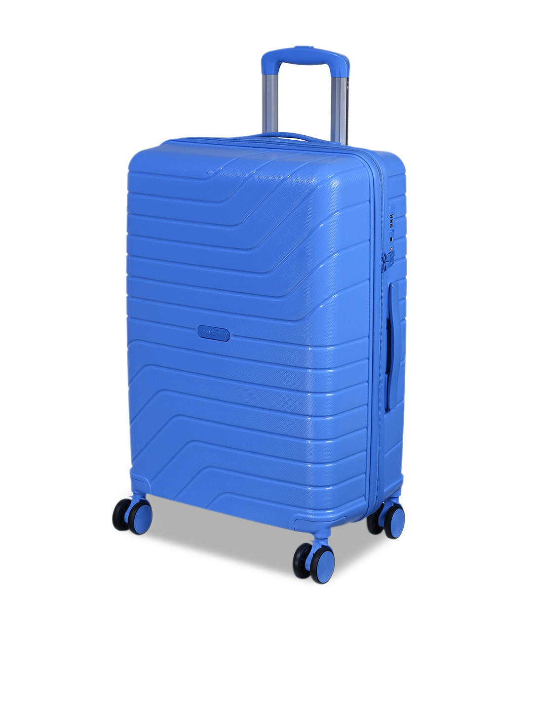 ROMEING Tuscany Blue Textured Hard-Sided Medium Polypropylene Trolley Suitcase