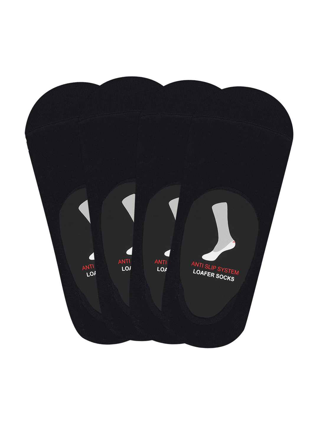 Socksxpress Pack of 4 Men AntiSlip Loafer Shoeliner Socks