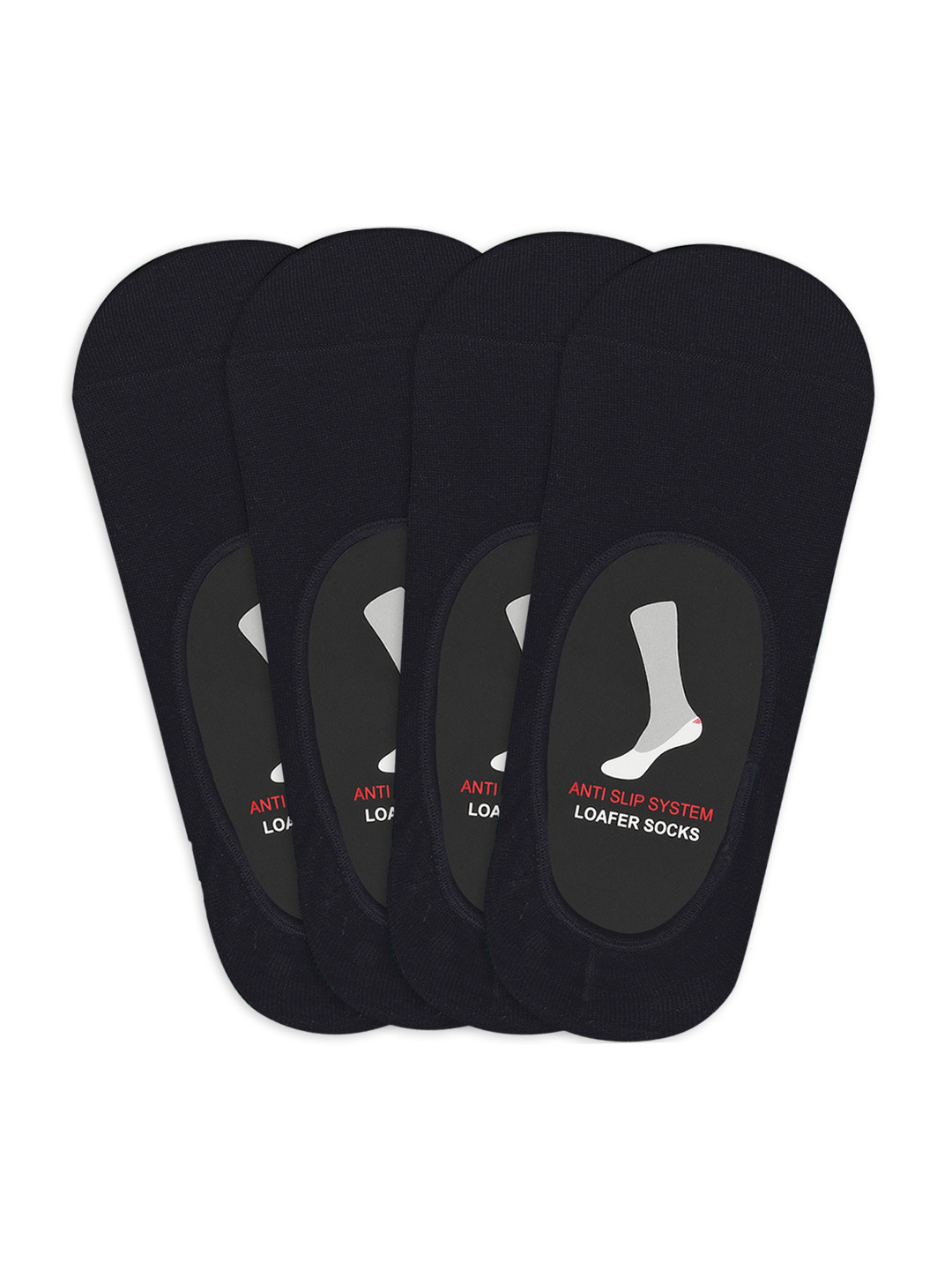 Socksxpress Pack of 4 Men AntiSlip Loafer Shoeliner Socks